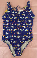One-piece unicorn pattern with ruffle straps on the back