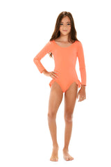 One-piece with long sleeve plain color