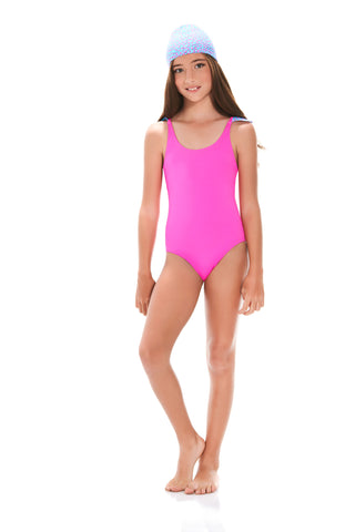 One-piece plain colour with ruffle back straps